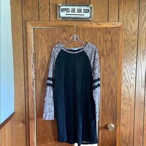 Boutique Dk gray and purple velour sport dress- 2x